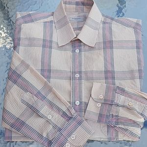 Burberry Men's Plaid and Check Button Down Shirt
